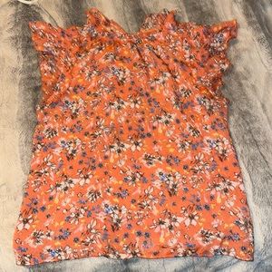 Orange flowered top